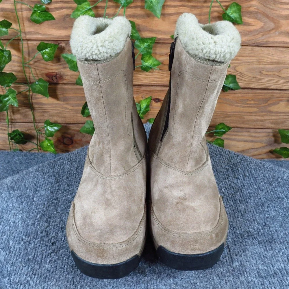 Sorel Water Fall Women Winter Boots Size 6 Waterproof Snow Tan Suede Insulated